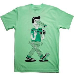 4/$20 T-Post mint green graphic t-shirt, 15 Minutes of Shame